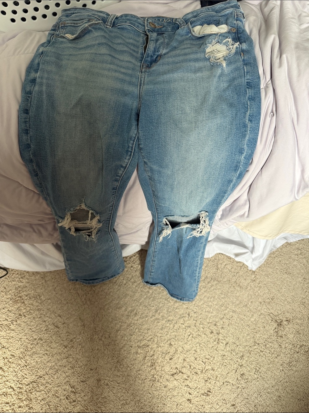 American Eagle Outfitters Light Blue Ripped Skinny Jeans